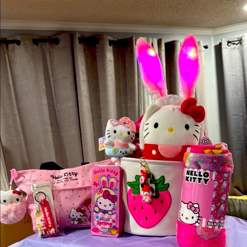 Hello Kitty Gift Set with Bunny Ears for Easter or birthday.